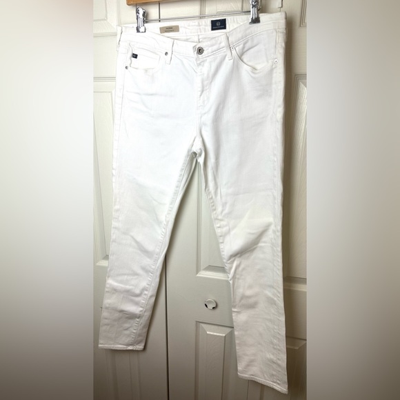 AG Adriano Goldschmied The Prima Mid Rise Cigarette Leg Denim Jeans White 31R - Picture 3 of 13